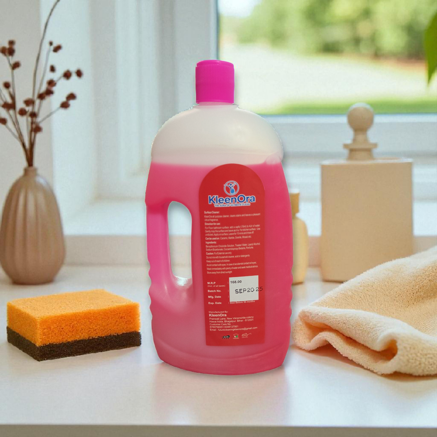 KleenOra Rose Fragrance Surface Cleaner – 1 Litre