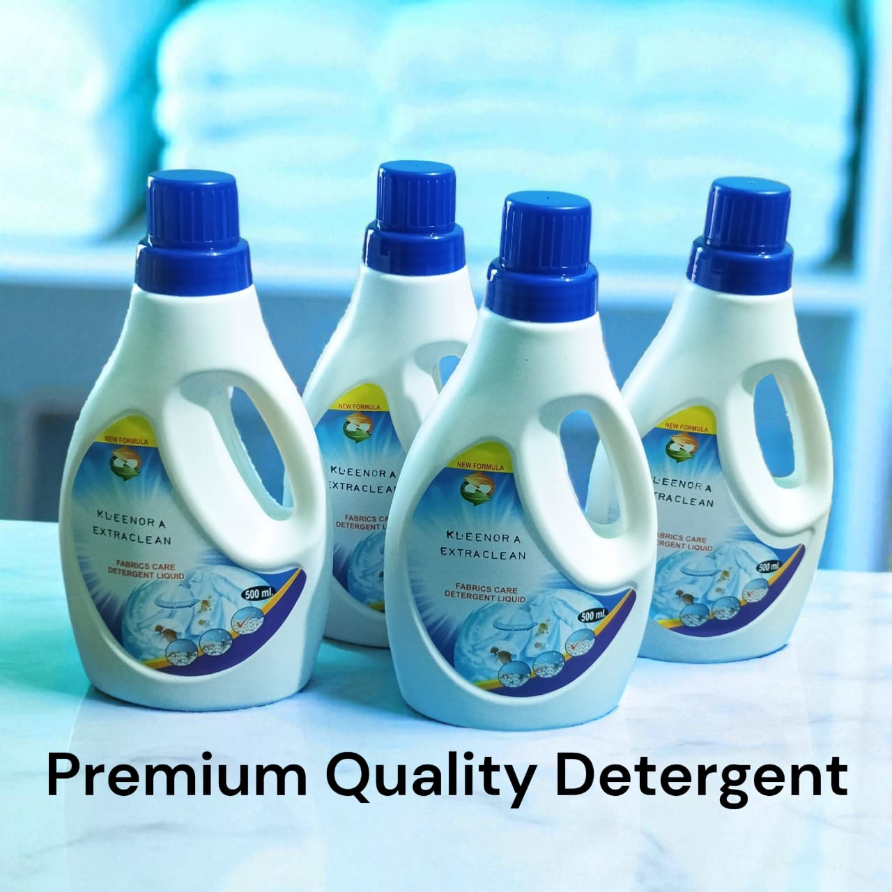 Kleenora ExtraClean | Daily Use Detergent Liquid | Safe, Soft & Sparkling Wash (500ml) Pack of 4